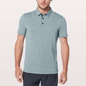 lululemon athletica Men's Heathered Blue Polo Shirt